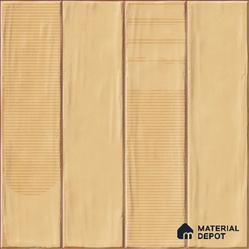 Cream Faux Subway Wall Tile TL 09094 D Lucido Carmel 1 ft x 1 ft Ceramic Glossy Finish - 9 mm | Suitable for Highlighter Wall, Bathroom, Kitchen Wall & Backsplash | Please Expect a Slight Variation of Pattern