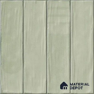 Green Faux Subway Wall Tile TL 09094 E  Lucido Cielo 1 ft x 1 ft Ceramic Glossy Finish - 9 mm | Suitable for Highlighter Wall, Bathroom, Kitchen Wall & Backsplash | Please Expect a Slight Variation of Pattern