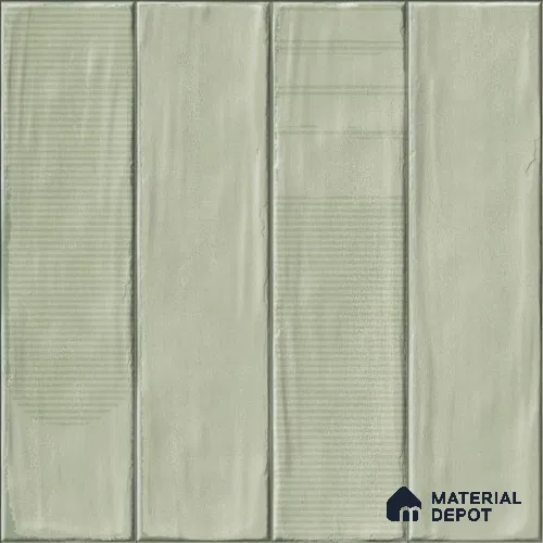 Green Faux Subway Wall Tile TL 09094 E Lucido Cielo 1 ft x 1 ft Ceramic Glossy Finish - 9 mm | Suitable for Highlighter Wall, Bathroom, Kitchen Wall & Backsplash | Please Expect a Slight Variation of Pattern