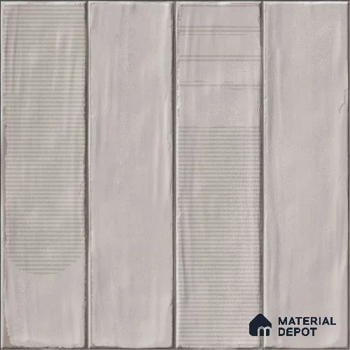 Grey Faux Subway Wall Tile TL 09094 F Lucido Cotton 1 ft x 1 ft Ceramic Glossy Finish - 9 mm | Suitable for Highlighter Wall, Bathroom, Kitchen Wall & Backsplash | Please Expect a Slight Variation of Pattern