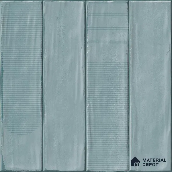 Blue Faux Subway Wall Tile TL 09094 H  Lucido Moss 1 ft x 1 ft Ceramic Glossy Finish - 9 mm | Suitable for Highlighter Wall, Bathroom, Kitchen Wall & Backsplash | Please Expect a Slight Variation of Pattern