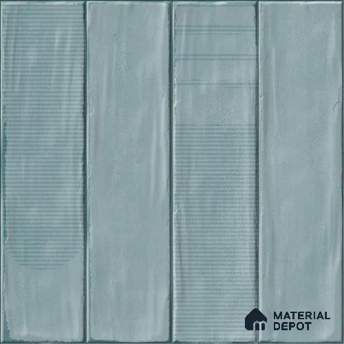Blue Faux Subway Wall Tile TL 09094 H Lucido Moss 1 ft x 1 ft Ceramic Glossy Finish - 9 mm | Suitable for Highlighter Wall, Bathroom, Kitchen Wall & Backsplash | Please Expect a Slight Variation of Pattern