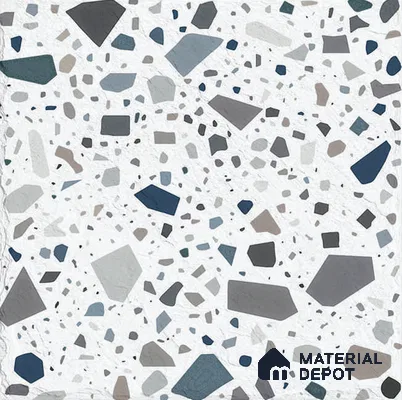 Terrazzo Wall Tile TL 12971 B Terrazzo Granolithic Blue 1 ft x 1 ft Ceramic Matte Finish - 9 mm | Suitable For Living Room, Dining & Bathroom Walls
