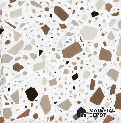 Terrazzo Wall Tile TL 12971 C Terrazzo Granolithic Crema 1 ft x 1 ft Ceramic Matte Finish - 9 mm | Suitable For Living Room, Dining & Bathroom Walls