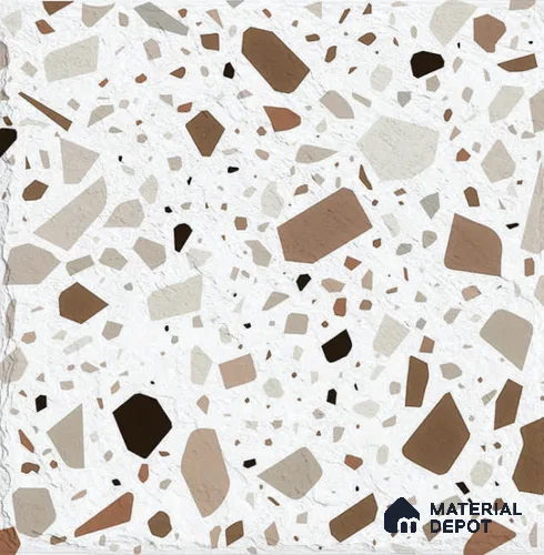 Terrazzo Wall Tile TL 12971 C Terrazzo Granolithic Crema 1 ft x 1 ft Ceramic Matte Finish - 9 mm | Suitable For Living Room, Dining & Bathroom Walls