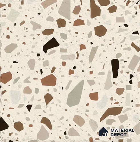 Terrazzo Wall Tile TL 12971 Terrazzo Granolithic Olive 1 ft x 1 ft Ceramic Matte Finish - 9 mm | Suitable For Living Room, Dining & Bathroom Walls