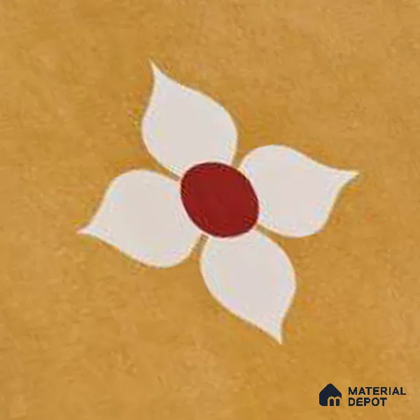 Moroccan Wall & Floor Tile TL 10703 Blossom Yellow 1 ft x 1 ft Matte Finish Ceramic Tile - 7.5 mm | Suitable For Living Room, Bedroom, Bathroom | Please Expect a Slight Variation of Pattern (Sample)