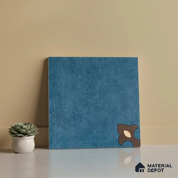 Moroccan Wall & Floor Athangudi Tile TL 10552 B Palace Ocean 1 ft x 1 ft Matte Finish Ceramic Tile - 9 mm | Suitable for Bathroom, Kitchen, Balcony | Please Expect a Slight Variation of Pattern