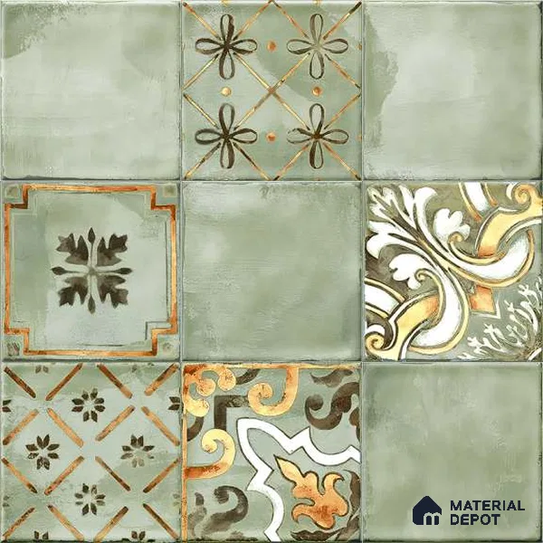 Wall Tile TL 07862 C Horizon Bice Decor-2 1 ft x 1 ft Ceramic Glossy Finish - 9.5 mm | Suitable for Kitchen, Bathroom & Balcony Walls | Please Expect a Slight Variation of Pattern