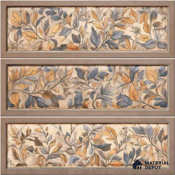 Tropical Wall Tile TL 07863 Pura Glue Decor-5 1 ft x 1 ft Ceramic Glossy Finish - 9.5 mm | Suitable for Kitchen, Bathroom & Balcony Walls | Please Expect a Slight Variation of Pattern
