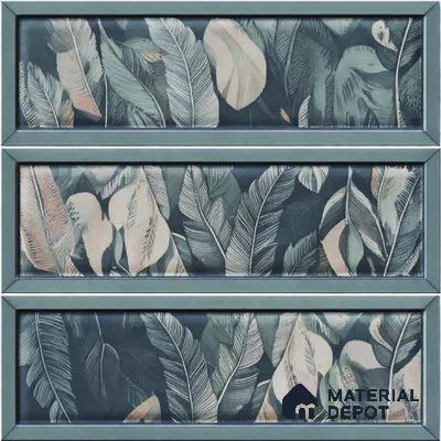 Tropical Wall Tile TL 07863 D Pura Glue Decor-10 1 ft x 1 ft Ceramic Glossy Finish - 9.5 mm | Suitable for Kitchen, Bathroom & Balcony Walls | Please Expect a Slight Variation of Pattern