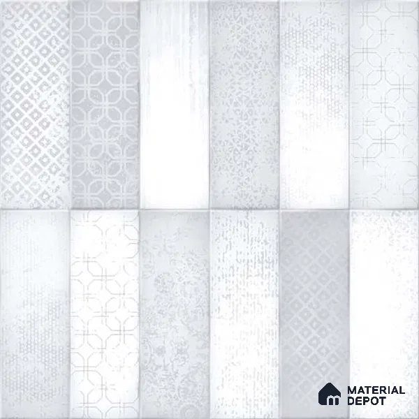 Wall Tile TL 07860 B Path Milky Glue Decor 1 ft x 1 ft Ceramic Glossy Finish - 9.5 mm | Suitable for Kitchen, Bathroom & Balcony Walls | Please Expect a Slight Variation of Pattern
