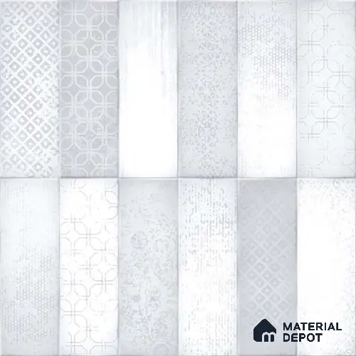 Wall Tile TL 07860 B Path Milky Glue Decor 1 ft x 1 ft Ceramic Glossy Finish - 9.5 mm | Suitable for Kitchen, Bathroom & Balcony Walls | Please Expect a Slight Variation of Pattern