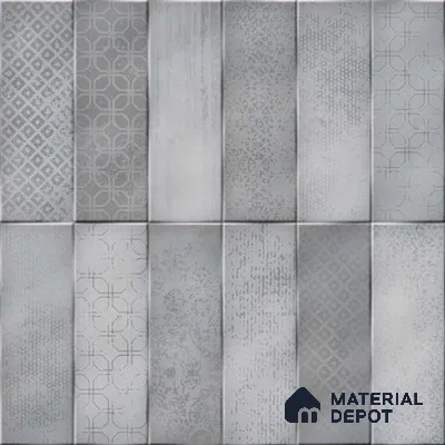 Wall Tile TL 07860 Path Grey Glue Decor 1 ft x 1 ft Ceramic Glossy Finish - 9.5 mm | Suitable for Kitchen, Bathroom & Balcony Walls | Please Expect a Slight Variation of Pattern