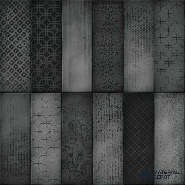 Wall Tile TL 07860 C Path Black Glue Decor 1 ft x 1 ft Ceramic Glossy Finish - 9.5 mm | Suitable for Kitchen, Bathroom & Balcony Walls | Please Expect a Slight Variation of Pattern