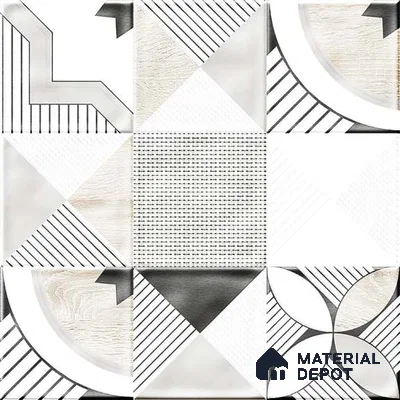 Wall Tile TL 07861 D Haven Glue Decor-13 1 ft x 1 ft Ceramic Glossy Finish - 9.5 mm | Suitable for Kitchen, Bathroom & Balcony Walls | Please Expect a Slight Variation of Pattern