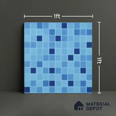 Mosaic Wall & Floor Tile TL 07985 Mono Cool 1 ft x 1 ft Ceramic Matte Finish - 7.5 mm | Suitable for Swimming Pool