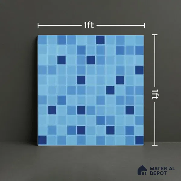 Mosaic Wall & Floor Tile TL 07985 Mono Cool 1 ft x 1 ft Ceramic Matte Finish - 7.5 mm | Suitable for Swimming Pool