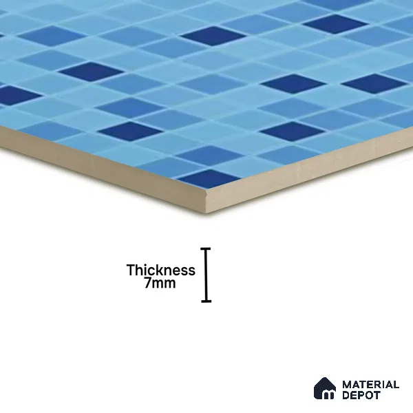 Mosaic Wall & Floor Tile TL 07985 Mono Cool 1 ft x 1 ft Ceramic Matte Finish - 7.5 mm | Suitable for Swimming Pool
