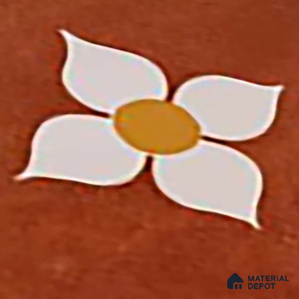Moroccan Wall & Floor Tile TL 10558 Blossom Terracotta 12 inch x 12 inch Matte Finish Ceramic Tile - 7.5 mm | Suitable For living Room, Bedroom, Bathroom | Please Expect a Slight Variation of Pattern (Sample)