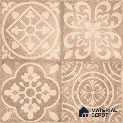 Patterned Floor Tile   TL 10497  16 inch x 16 inch Vitrified Matte Finish -12 mm | Suitable for Parking, Balcony & Terrace | Pattern Alignment May Vary | 2-3 mm Spacer is Mandatory