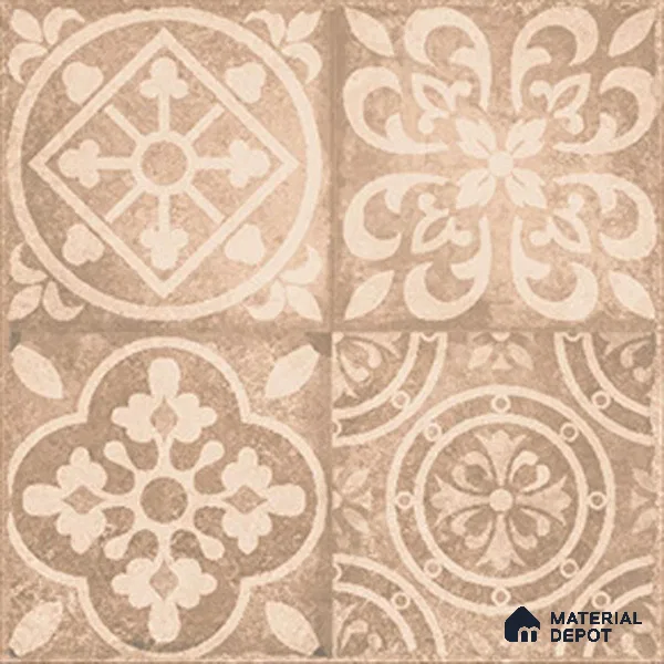 Patterned Floor Tile   TL 10497  16 inch x 16 inch Vitrified Matte Finish -12 mm | Suitable for Parking, Balcony & Terrace | Pattern Alignment May Vary | 2-3 mm Spacer is Mandatory