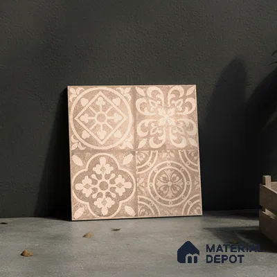 Patterned Floor Tile   TL 10497  16 inch x 16 inch Vitrified Matte Finish -12 mm | Suitable for Parking, Balcony & Terrace | Pattern Alignment May Vary | 2-3 mm Spacer is Mandatory