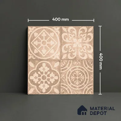 Patterned Floor Tile   TL 10497  16 inch x 16 inch Vitrified Matte Finish -12 mm | Suitable for Parking, Balcony & Terrace | Pattern Alignment May Vary | 2-3 mm Spacer is Mandatory