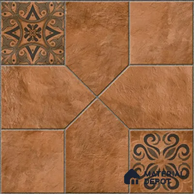 Stone Floor Tile TL 10493  16 inch x 16 inch Vitrified Matte Finish -12 mm | Suitable for Parking, Balcony & Terrace | Pattern Alignment May Vary | 2-3 mm Spacer is Mandatory