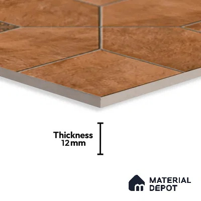 Stone Floor Tile TL 10493  16 inch x 16 inch Vitrified Matte Finish -12 mm | Suitable for Parking, Balcony & Terrace | Pattern Alignment May Vary | 2-3 mm Spacer is Mandatory