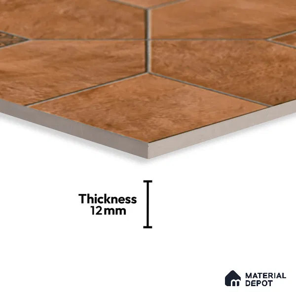 Stone Floor Tile TL 10493  16 inch x 16 inch Vitrified Matte Finish -12 mm | Suitable for Parking, Balcony & Terrace | Pattern Alignment May Vary | 2-3 mm Spacer is Mandatory