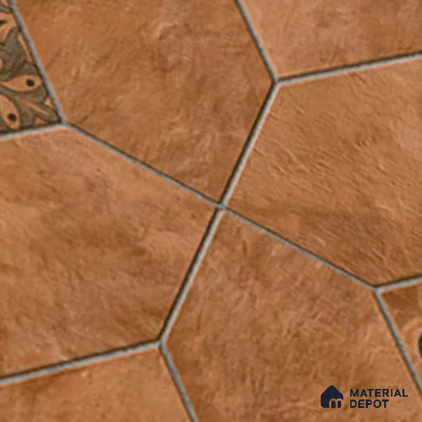 Stone Floor Tile TL 10493  16 inch x 16 inch Vitrified Matte Finish -12 mm | Suitable for Parking, Balcony & Terrace | Pattern Alignment May Vary | 2-3 mm Spacer is Mandatory