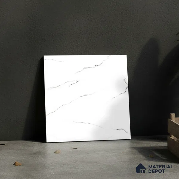 Marble Floor Tile TL 10504  16 inch x 16 inch Vitrified Matte Finish -12 mm | Suitable for Parking, Balcony & Terrace | Pattern Alignment May Vary | 2-3 mm Spacer is Mandatory