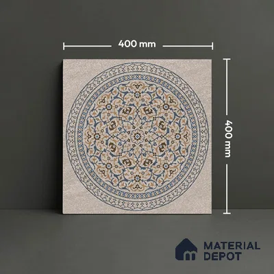 Patterned Floor Tile   TL 10499  16 inch x 16 inch Vitrified Matte Finish -12 mm | Suitable for Parking, Balcony & Terrace | Pattern Alignment May Vary | 2-3 mm Spacer is Mandatory