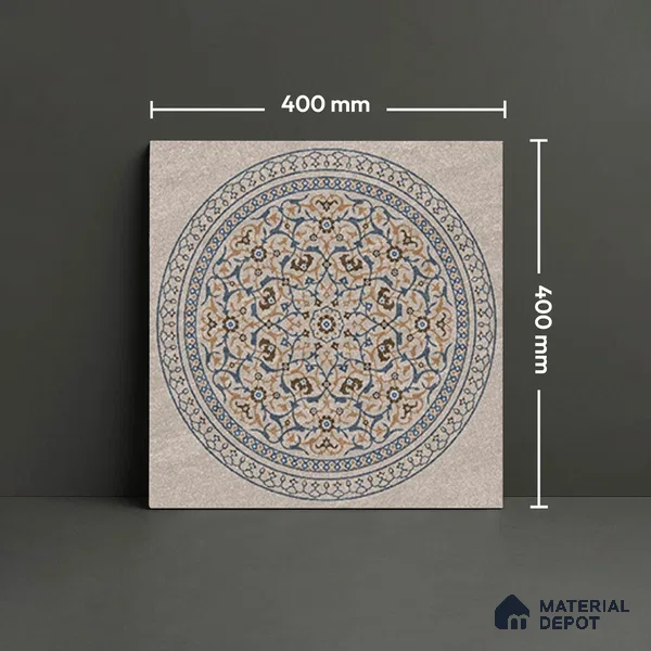 Patterned Floor Tile   TL 10499  16 inch x 16 inch Vitrified Matte Finish -12 mm | Suitable for Parking, Balcony & Terrace | Pattern Alignment May Vary | 2-3 mm Spacer is Mandatory