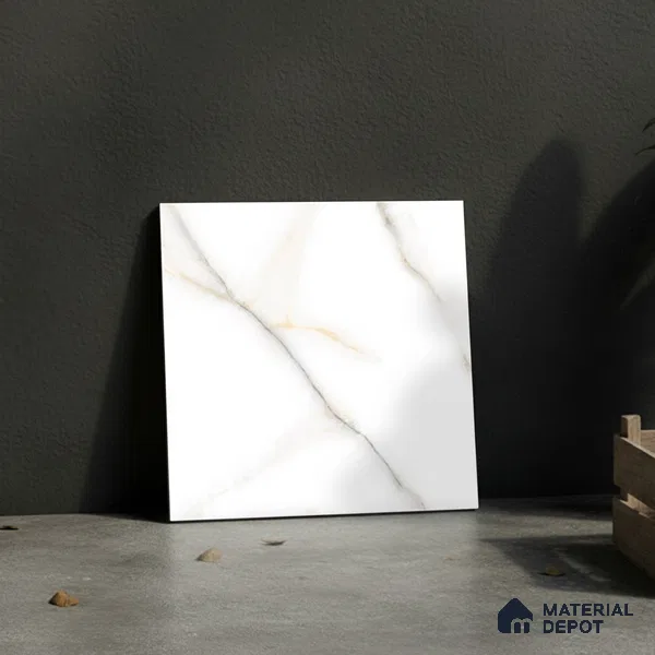 Marble Floor Tile TL 10505  16 inch x 16 inch Vitrified Matte Finish -12 mm | Suitable for Parking, Balcony & Terrace | Pattern Alignment May Vary | 2-3 mm Spacer is Mandatory
