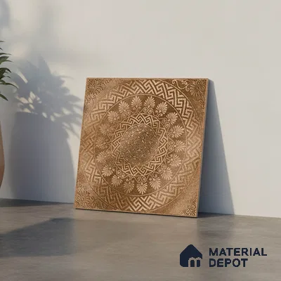 Patterned Floor Tile   TL 10495  16 inch x 16 inch Vitrified Matte Finish -12 mm | Suitable for Parking, Balcony & Terrace | Pattern Alignment May Vary | 2-3 mm Spacer is Mandatory