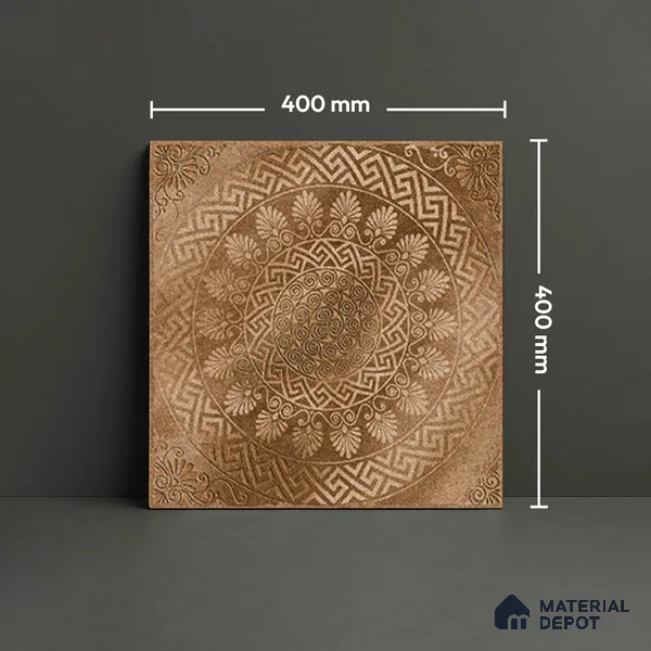 Patterned Floor Tile   TL 10495  16 inch x 16 inch Vitrified Matte Finish -12 mm | Suitable for Parking, Balcony & Terrace | Pattern Alignment May Vary | 2-3 mm Spacer is Mandatory