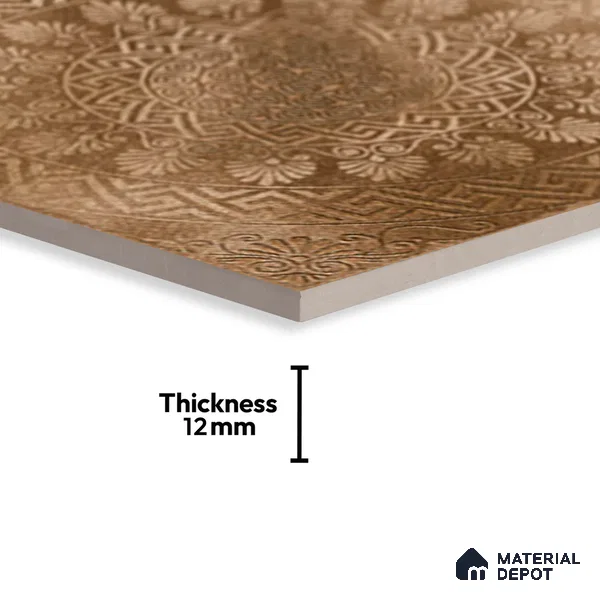 Patterned Floor Tile   TL 10495  16 inch x 16 inch Vitrified Matte Finish -12 mm | Suitable for Parking, Balcony & Terrace | Pattern Alignment May Vary | 2-3 mm Spacer is Mandatory