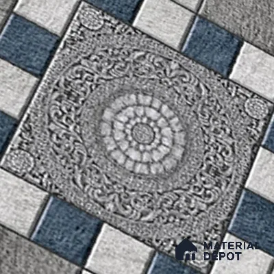 Patterned Floor Tile   TL 10491  16 inch x 16 inch Vitrified Matte Finish -12 mm | Suitable for Parking, Balcony & Terrace | Pattern Alignment May Vary | 2-3 mm Spacer is Mandatory