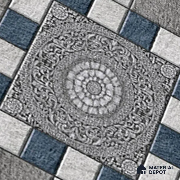 Patterned Floor Tile   TL 10491  16 inch x 16 inch Vitrified Matte Finish -12 mm | Suitable for Parking, Balcony & Terrace | Pattern Alignment May Vary | 2-3 mm Spacer is Mandatory