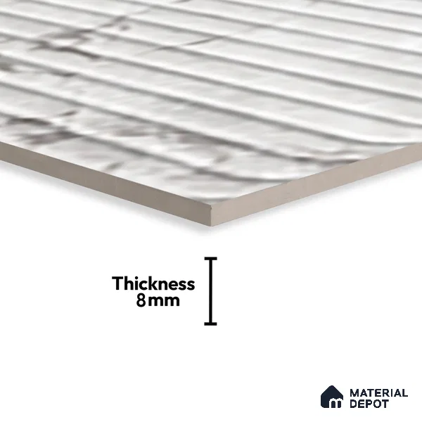Grey Highlighter Wall Tile TL 07618 Vasto Bianco Decor 2 ft x 1 ft Ceramic High Gloss Finish - 8 mm