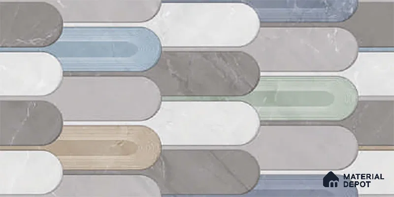 Grey Highlighter Wall Tile TL 07617 B  Bursa Decor 2 ft x 1 ft Ceramic Matte Finish - 8 mm (Sample)