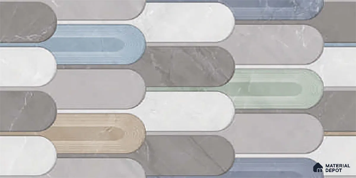 Grey Highlighter Wall Tile TL 07617 B  Bursa Decor 2 ft x 1 ft Ceramic Matte Finish - 8 mm (Sample)