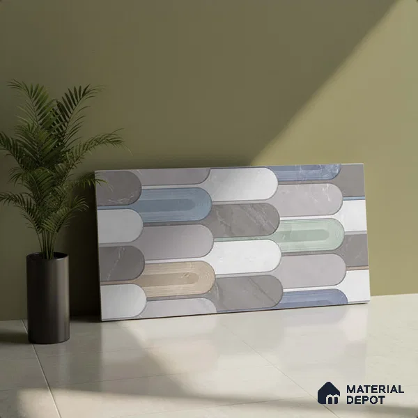 Grey Highlighter Wall Tile TL 07617 B  Bursa Decor 2 ft x 1 ft Ceramic Matte Finish - 8 mm (Sample)