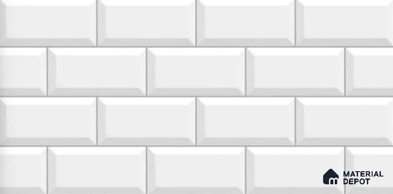 Brick Digital Wall Tile TL 12969 Classic Brick Frost 2 ft x 1 ft Ceramic Glossy Finish - 9 mm | Suitable For Living Room, Dining & Bathroom Walls