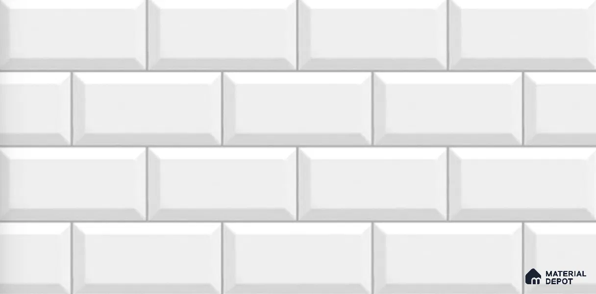 Brick Digital Wall Tile TL 12969 Classic Brick Frost 2 ft x 1 ft Ceramic Glossy Finish - 9 mm | Suitable For Living Room, Dining & Bathroom Walls