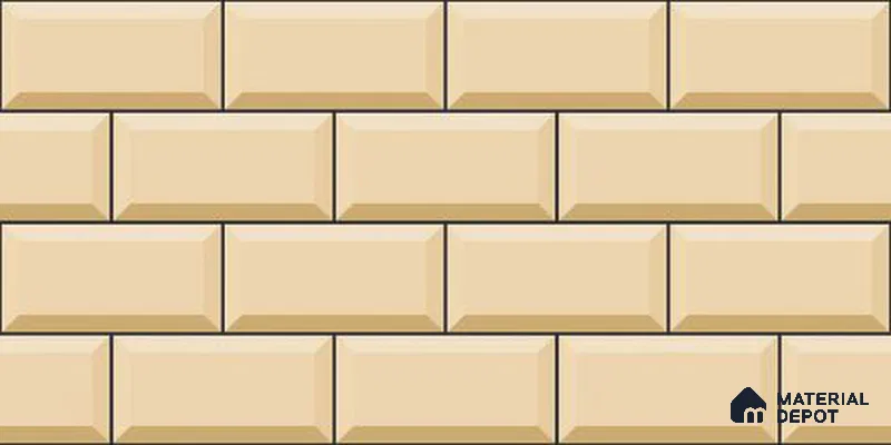Brick Wall Tile TL 12968 B Classic Brick Crema 2 ft x 1 ft Ceramic Glossy Finish - 9 mm | Suitable For Living Room, Dining & Bathroom Walls