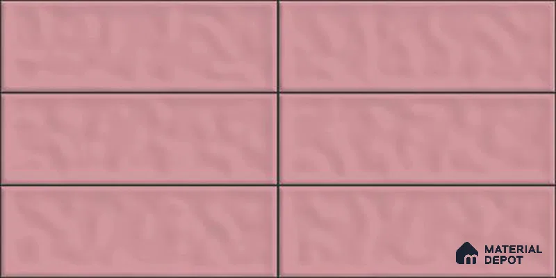 Subway Wall Tile TL 12968 C Stack Bond Pink 2 ft x 1 ft Ceramic Glossy Finish - 9 mm | Suitable For Living Room, Dining & Bathroom Walls