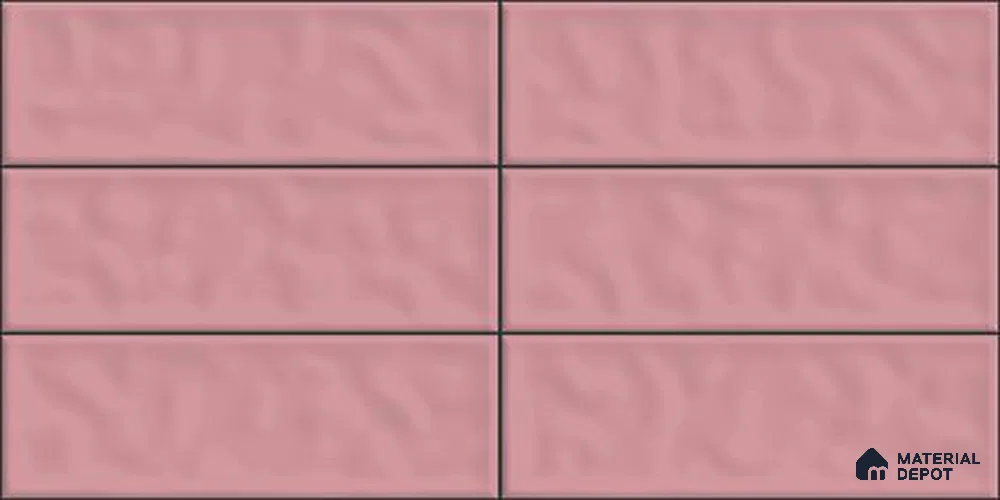 Subway Wall Tile TL 12968 C Stack Bond Pink 2 ft x 1 ft Ceramic Glossy Finish - 9 mm | Suitable For Living Room, Dining & Bathroom Walls